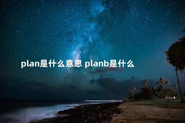 plan是什么意思 planb是什么网络意思是